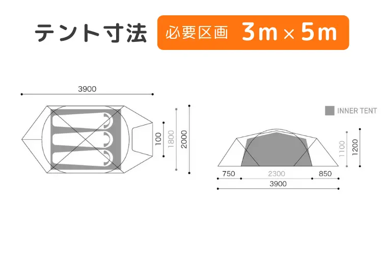 ノーム3P(NORM 3Pのサイズ