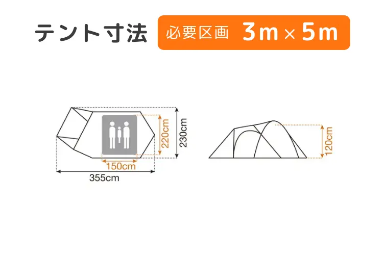 アメニティドームSのサイズ