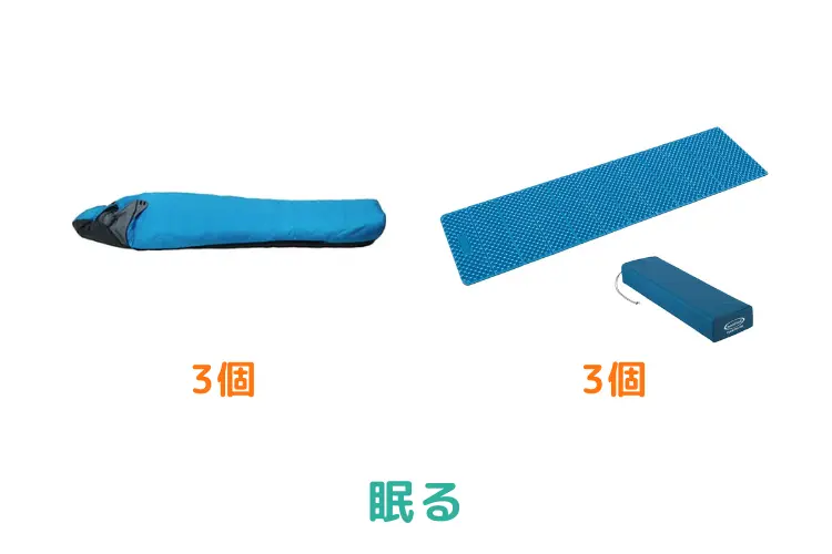 3人用ビギナーセット(春)　眠るアイテム