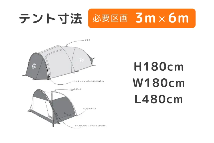 ビートルツールームテント　サイズ