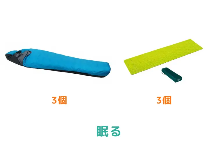 3人用キッズファミリーセット（春）　眠るアイテム