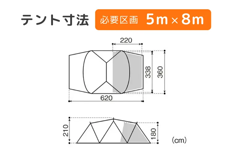 ランドネストシェルターサイズ