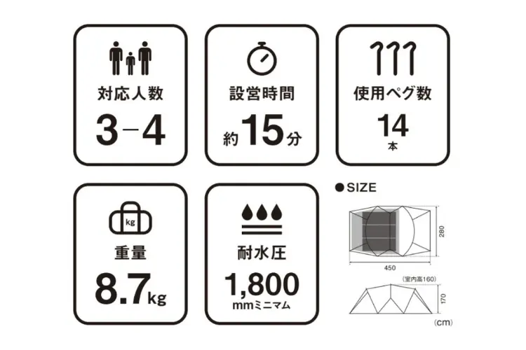 テントレンタル】【Snow Peak(スノーピーク)】ランドネスト