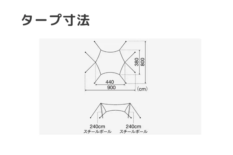 ランドネストタープ_サイズ